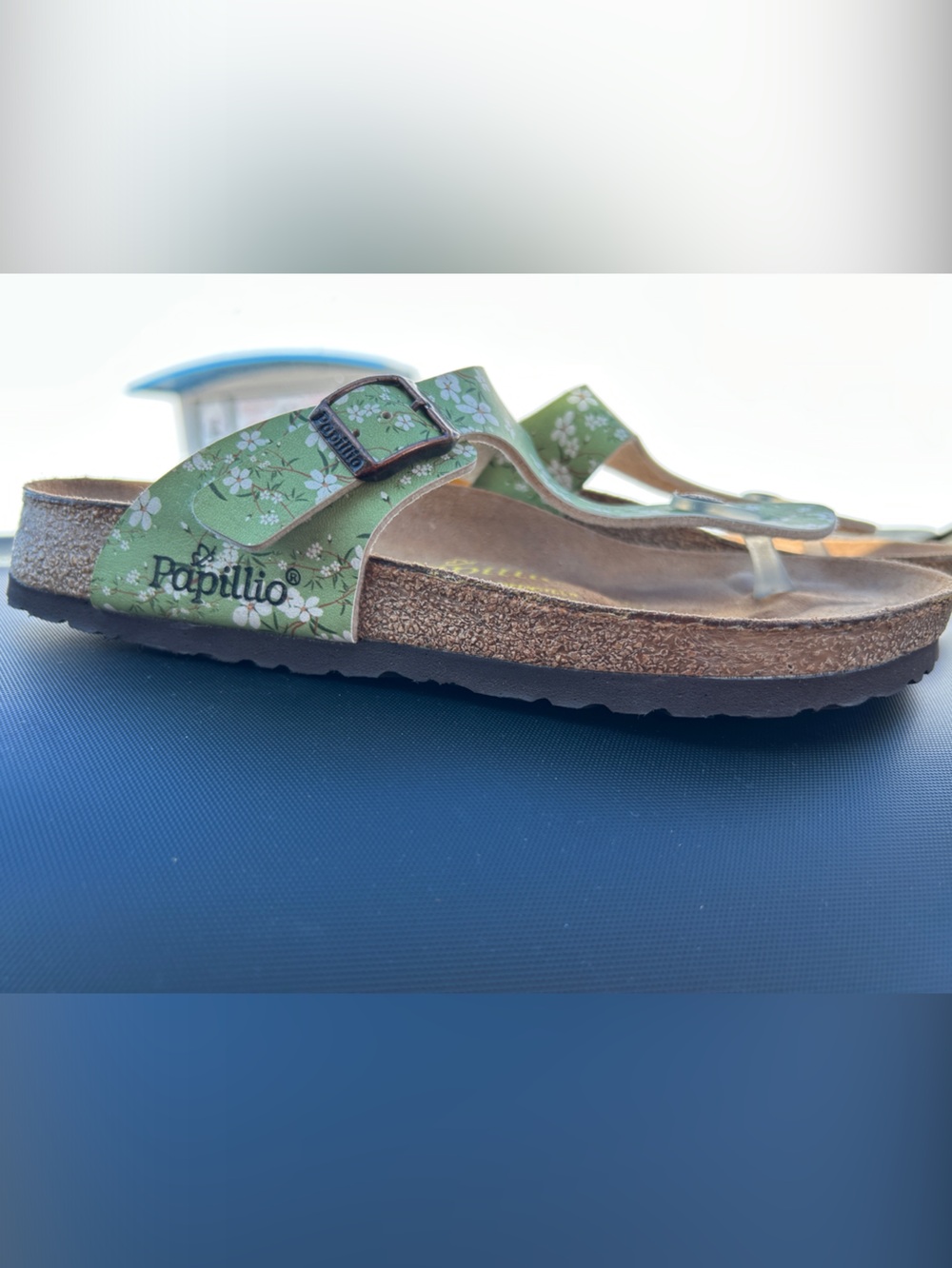 Papillio by Birkenstock Green Floral Buckle Toe-Post Sandals Women’s Size 7 - Picture 2 of 16
